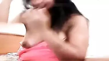 Desi MILF performs XXX webcam show together with man face-fucking her