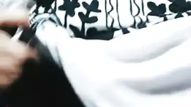 Desi girl in glasses plays with her soft boobs