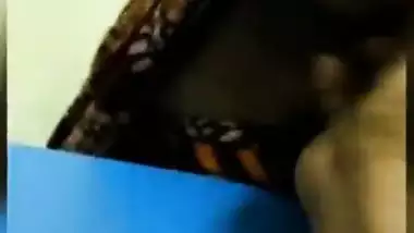 Shop staff lady showing boobs