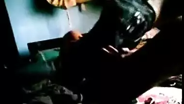 Young Indian guy having sex with his desi maid when alone at home