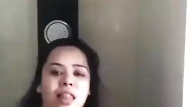 Gorgeous Desi aunty with huge XXX breasts fools around in bathroom